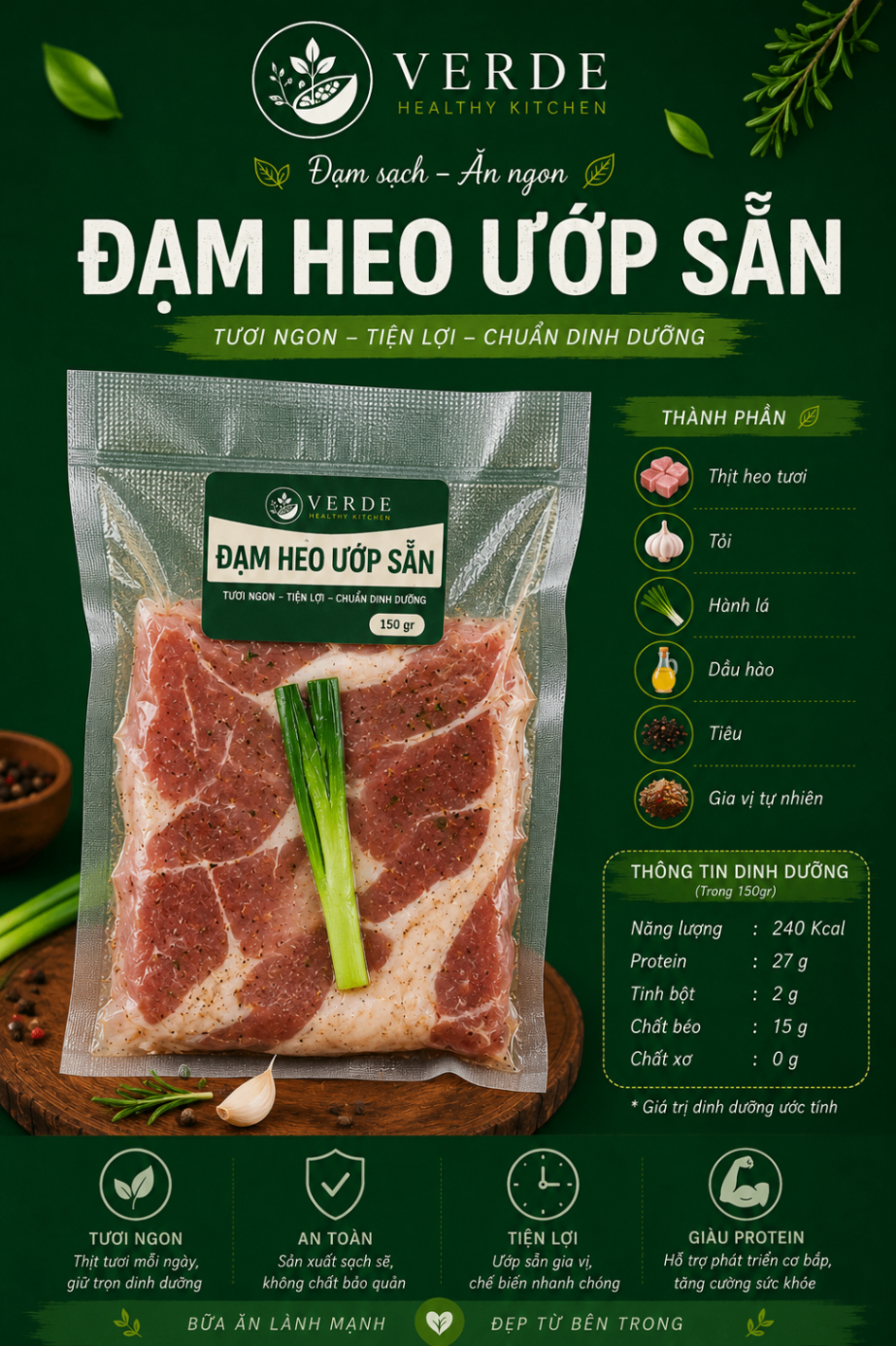 Đạm heo ướp sẵn