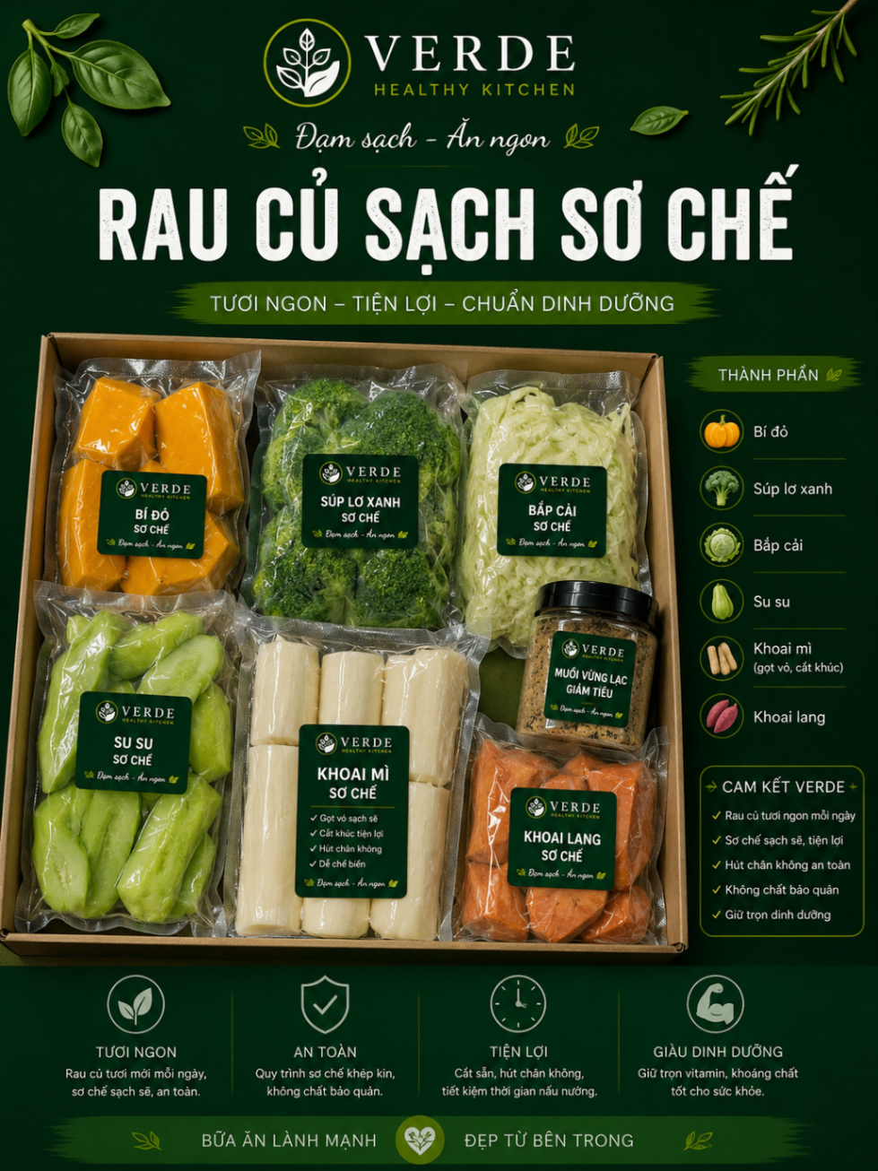 Rau củ sạch sơ chế 1