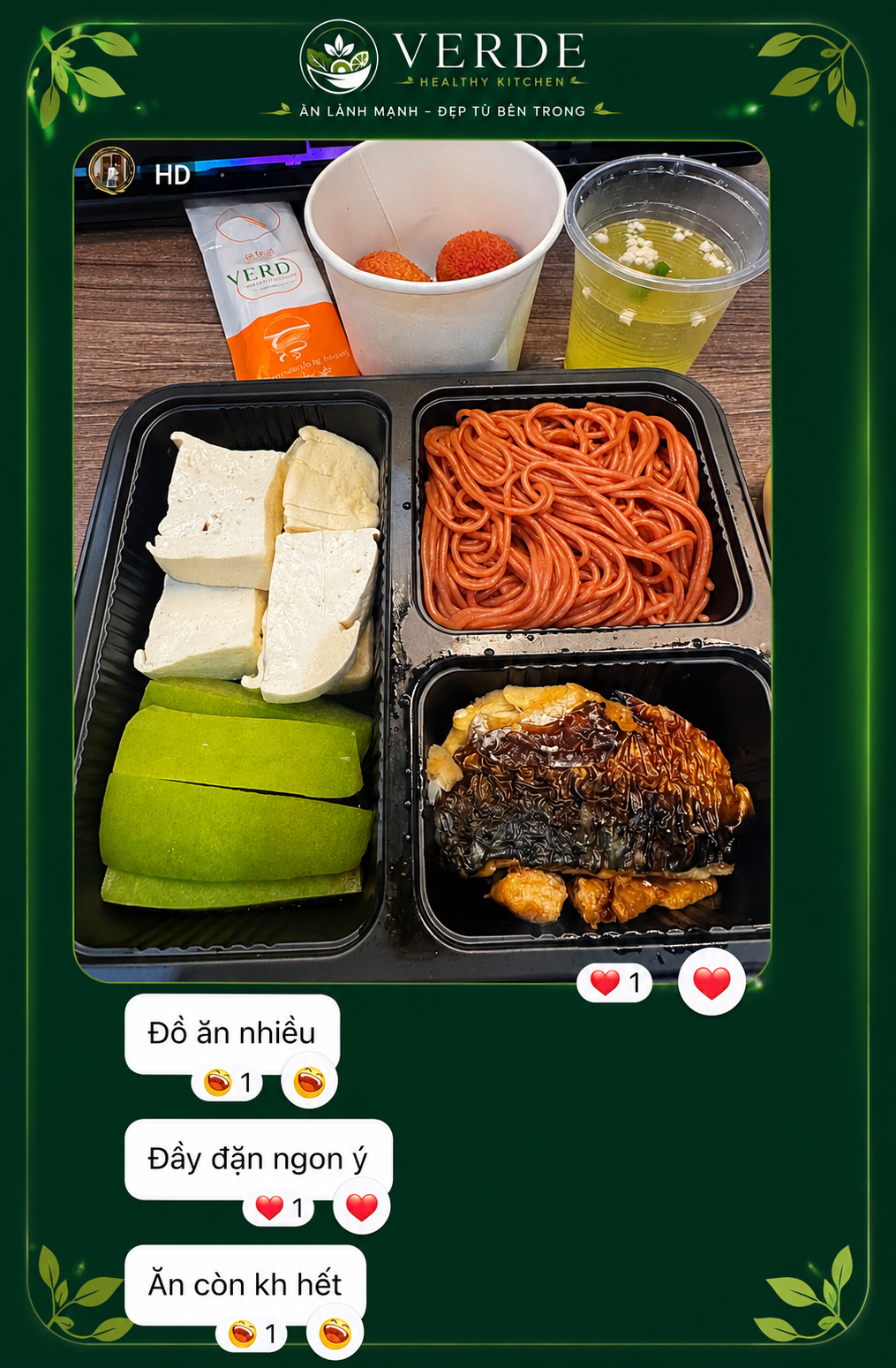 Feedback của khách hàng về món ăn healthy từ VERDE