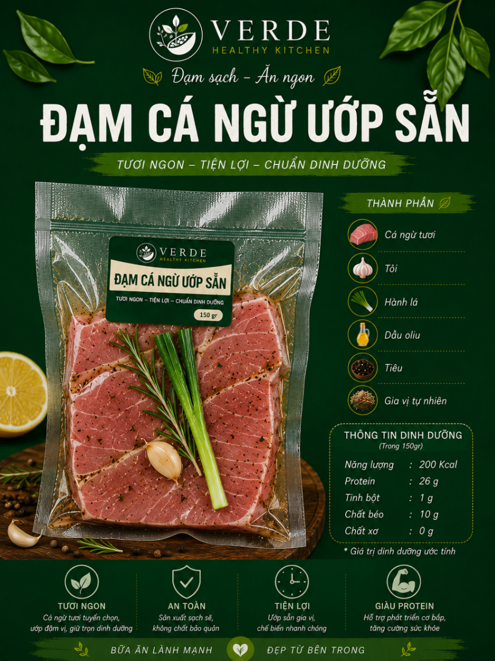 Đạm cá ngừ ướp sẵn
